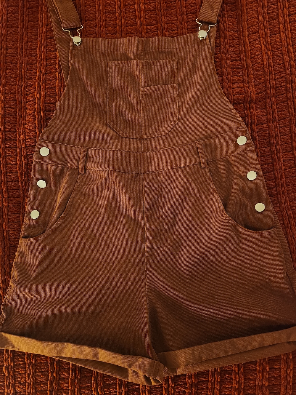 Cider Corduroy Short Overalls - Picture 2 of 8